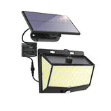 468 lámpara solar exterior súper brillante LED a prueba de agua con 3 modos, sensor de movimiento humano e inducción solar para iluminación de jardín y garaje