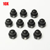 10 piezas de interruptor de botón redondo para linterna para bricolaje negro