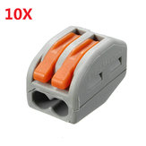 Excellway® ET20 10Pcs 2 контактные пружинные соединительные блоки для электрических кабелей