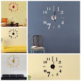 ساعة جدارية عصرية صغيرة من تصميم المرايا والملصقات ثلاثية الأبعاد مزخرفة للمنزل أو المكتب أو الغرفة