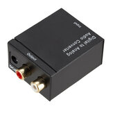 Adaptador convertidor de audio digital coaxial a analógico RCA L / R con cable de fibra