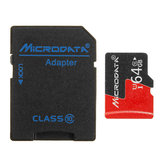 Microdata 64GB C10 U1 Scheda di memoria Micro TF con convertitore adattatore per schede da TF a SD