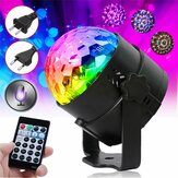Lumière de scène LED à commande à distance/vocale en mode flash auto-propulsé avec boule en cristal pour discothèques, clubs et DJ