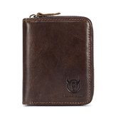 Bullcaptain Men RFID Antimagnetic Genuine Leather Wallet