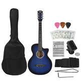 Zebra 38 Inch Classical Guitar Kit With 6 Strings Gig bag Tuner Picks Strap for Beginners Adults Kids Birthday Gift