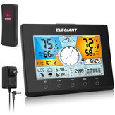 ELEGIANT EOX-9938 US ° F Digital Interno Externo Termômetro Monitor de Higrômetro Sensor Automático Tempo LCD Tela colorida Previsão do tempo Soneca Alarme de luz de fundo de 4 níveis Relógio