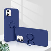 Bakeey for iPhone 12 Mini Case Candy Color with Ring Holder Shockproof Soft Liquid Silicone Protective Case Back Cover