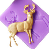 DIY Silicone Fondant Mold Christmas Deer Shape Cake Pastry Mould Kitchen Bakery Baking Tools