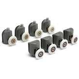 8Pcs Upper And Bottom Shower Door Rollers Runners Set Replacement Parts Glass Wheels Pulleys Guides