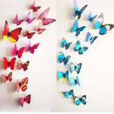 12 τεμάχια 3D αυτοκόλλητα τοίχου με στερεοσκοπικά πεταλούδες για το σαλόνι, διακόσμηση σπιτιού, αυτοκόλλητο DIY Mural τοίχου