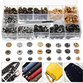 40/100 Készlet bőrműves gyorsrögzítő szegecsekhez és gombokhoz rézből, ezüstből és bronzból, eszközökkel
