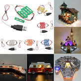 Universeller DIY-LED-Lichtbausatz für Lego MOC-Spielzeuge mit USB-Anschluss, Zubehör für Blockdekoration