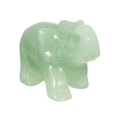 Green Aventurine Natural Hand Carved Jade Lucky Elephant Statue Decoration