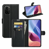 Bakeey for POCO F3 Global Version Case Litchi Pattern Flip Shockproof PU Leather Full Body Protective Case
