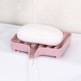Bathroom Soap Box Wheat Straw Soap Dishes Bath Tools Storage Non-slip Grooved Drain Soap Shelf