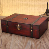 Duże vintage'owe drewniane pudełko do przechowywania prezentu, cukierków, biżuterii na ślub, przyjęcie, wielkie pudełko