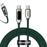 Baseus 100W кабель с технологией быстрой зарядки и передачи данных по USB-C PD длиной 2 метра с LED-дисплеем и чипом E-mark для Samsung Galaxy S21 Note S21 Iltra, Huawei Mate 40, OnePlus 9 Pro, iPad Pro 2020, MacBook Air 2020