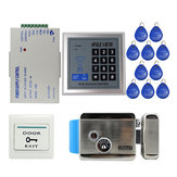 RFID Door Access Control System Kit Set with Electric Control Door Lock Keypad Keyfobs Unlock Button