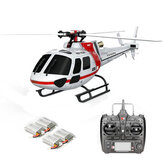 XK K123 6CH Brushless 3D6G Systeem AS350 Schaal RC Helikopter Compatibel met FUTAB-A S-FHSS 4PCS 3.7V 500MAH Lipo Batterij