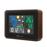 Digoo DG-TH8878 Wood Grain USB Charge Port Output Version Wireless Weather Station Full-Color Screen Digital Moon Phase Hygrometer Humidity Thermometer Temperature with Outdoor Sensor Clock