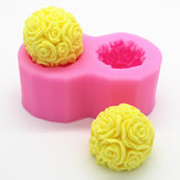 Flexible 3D Rose Flower Ball Mold Soft Silikonseifen-Kerze, die DIY-Form herstellt 