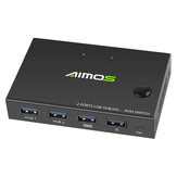 AIMOS HD KVM Switch Box USB Hub Video Display USB Switcher Splitter voor 2 PC PS4 Delen Printertoetsenbord Muis AM-KVM201CC
