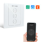 BlitzWolf® BW-SS12 WiFi Smart Curtain Shutter Switch Wireless Curtain Motor Touch Glass Panel Time Schedule APP Remote Control Voice Control Works With Amazon Alexa and Google Assistant