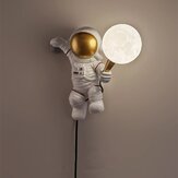 Нордическая светодиодная настольная лампа с лунным астронавтом для детской комнаты, спальни, столовой, балкона и коридора