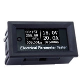 RIDEN® 100V/20A Testador Multifuncional OLED 7em1 de Voltagem, Corrente, Tempo, Temperatura, Capacidade, Voltímetro, Amperímetro, Medidor de Parâmetros Elétricos