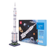 Deli 74547 3D Rocket Model Puzzle DIY Handmade Three-dimensional Design Learning Education Science Assembly Toy Gift for Kids and Astronomy Lover