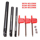 9pcs S07K/S10K/S12K-SCLCR06 Turning Tool Holder with CCMT060204 Inserts