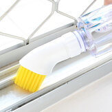 Escova de limpeza criativa portátil para portas e janelas com cabeça de cerdas de plástico e injeção de água