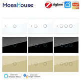 MoesHouse ZigBee3.0 AC100-250V 50/60Hz 米国ウォールタッチスマートライトスイッチ ニュートラル線/非ニュートラル線非コンデンサ対応 Smart Life/Tuya Alexa Googleハブが必要