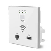 300Mbps In Wall AP WiFi Access Point Wireless Socket AP WPS LAN Port USB Charging Support