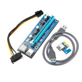 Carte Riser PCI Express PCI-E 1X vers 16X 6 broches avec câble d'extension SATA USB3.0 pour mineur de minage BTC Adaptateur dédié