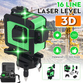 Livella laser a linea verde 360° orizzontale verticale croce 3D auto livellante, fascio laser estremamente potente con due batterie