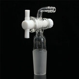 24/40 Glass Vacuum Flow Control Adapter with PTFE Stopcock Male Ground Joint to Right Angle Hose Connection 90 Degree Bend