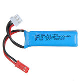 Bateria LiPo 7.4V 400mAh 20C 2S com plug JST para carro RC Wltoys P929 P939 K979 K989 K999 K969