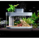 Beschrijvende geometrie DESGEO C180 9L Aquarium Pro Smart Feeder 7 kleuren LED-licht Zelfreinigend Hoogrenderende filtratie Mini-aquarium met Mijia App-bediening Dierbenodigdheden