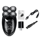 5 Head Electric Shaver Razor Bald Head Shaver Waterproof USB Rechargeable Beard Trimmer Grooming Kit With Brush