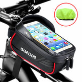 حقيبة دراجة SGODDE Frame Front Tube Cycling Bag، حافظة مقاومة للماء للهاتف مع شاشة تعمل باللمس بحجم 5.5-6.5 بوصة