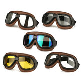 Motorcycle Retro Goggles Flying Scooter Helmet Windproof Glasses Anti-UV Brown Frame