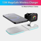 Bakeey S33 15W pour MagSafe 2 en 1 chargeur pliant Duo sans fil chargeur à induction portable pour iPhone 12 iWatch Airpods chargeur rapide sans fil pour téléphone portable QI