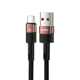 ESSAGER 6A USB-A to USB-C Cable QC VOOC SCP MTK PE AFC Fast Charging Data Transmission Fiber Core Line 0.5M/1M/2M Long for Huawei Mate50 for OPPO Find X5 Pro for Mi 11