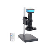 Caméra de microscope industriel HAYEAR 4K HDMI USB avec objectif C-mount 180X et éclairage LED 144 pour réparation et soudure de PCB