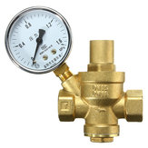 DN15 1/2inch Bspp Brass Water Pressure Reducing Valve With Gauge Flow Adjustable