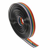 Cinta de Arco Iris de Color Plana de 5 Metros/Lote 10 Vías 10 Pin Cable de Arco Iris Paso de 1.27mm