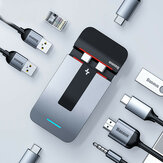 Baseus 9 az 1-ben USB-C hub dokkolóállomás adapter laptopállvány 3 * USB 3.0 / 2 * Thunderbolt 3 / 100 W Type-C PD / 5K@60HZ HD kijelző / RJ45 port / 3,5 mm-es audio csatlakozóval