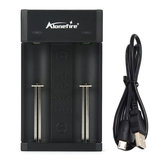 AloneFire MC102 3.7V 2-Slots USB Oplader 18650 18350 18500 16340 17500 25500 10440 14500 26650 32650 Lithium Batterij Oplader