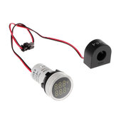 3pcs Weißes Licht 2in1 22mm AC50-500V 0-100A Amperemeter Voltmeter Spannungsstrommesser mit CT Au23